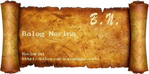 Balog Nerina névjegykártya